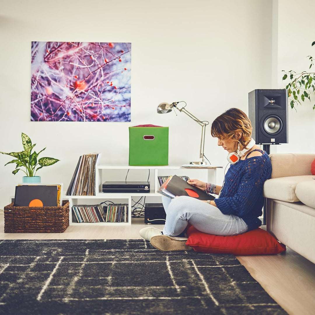 Relaxdays Aufbewahrungsbox 4er Set, Faltbare Regalboxen, HxBxT: 30x30x30 cm, mit Griffen, Faltboxen