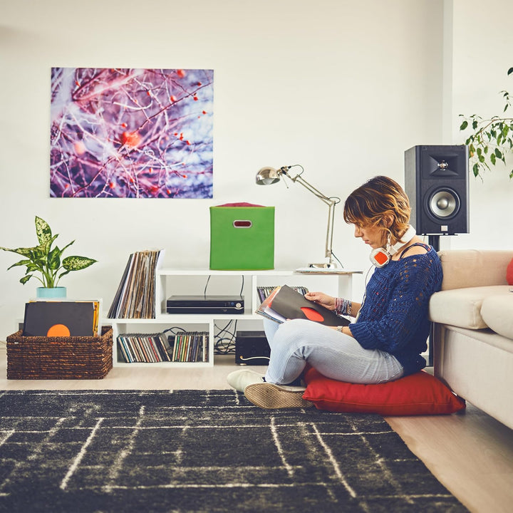 Relaxdays Aufbewahrungsbox 4er Set, Faltbare Regalboxen, HxBxT: 30x30x30 cm, mit Griffen, Faltboxen