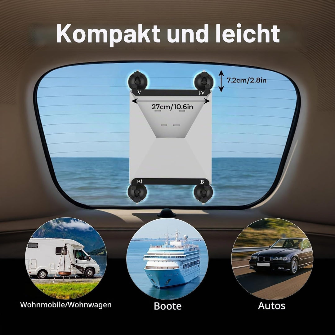 Saugnapfhalterung für Starlink Mini von MMOBIEL – Aluminium- &amp; Metallkonstruktion – Starke Saugnäpfe
