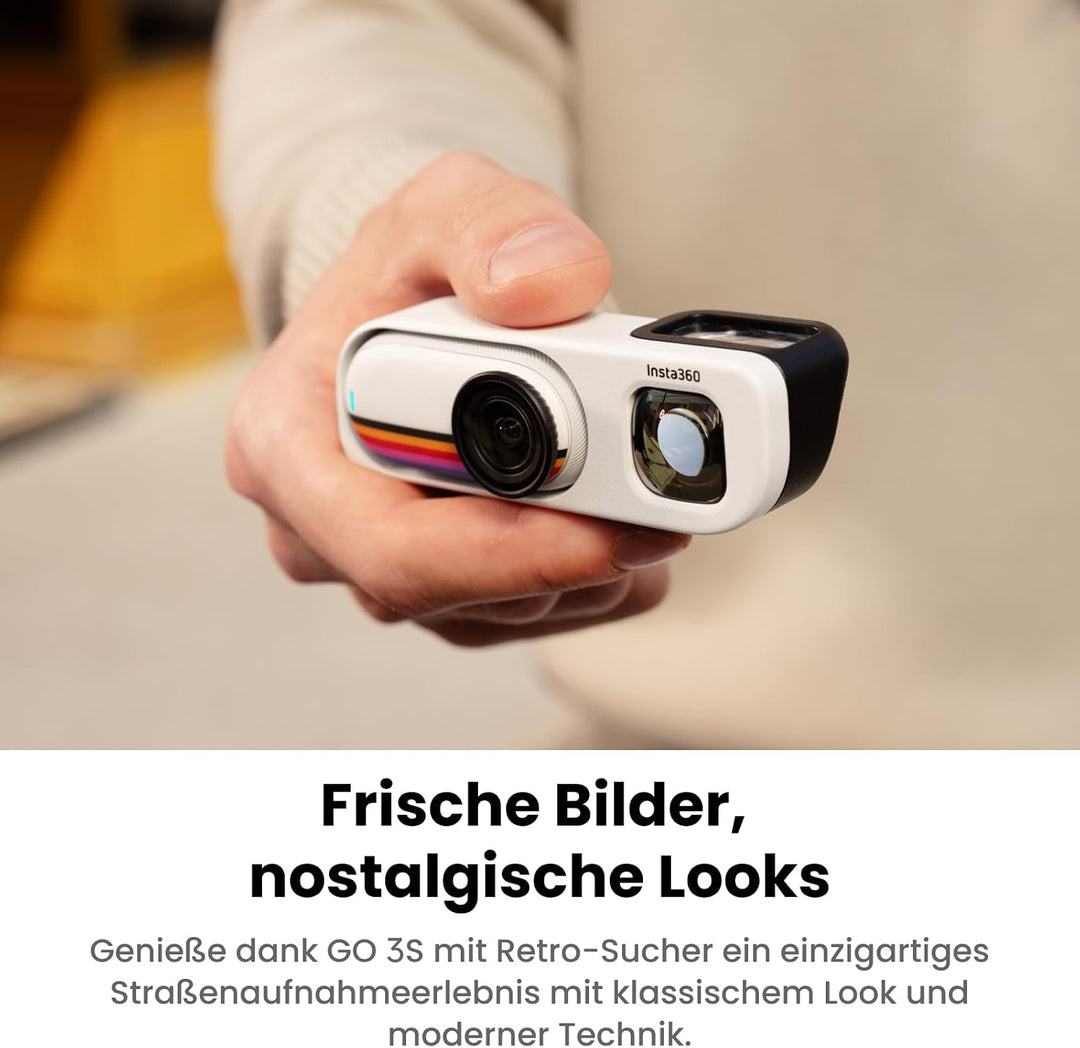 Insta360 GO 3S Retro-Bundle Sonderedition 128 GB Weiss–Kleine 4K Vlogging-Kamera, Freihand-POV-Kamer
