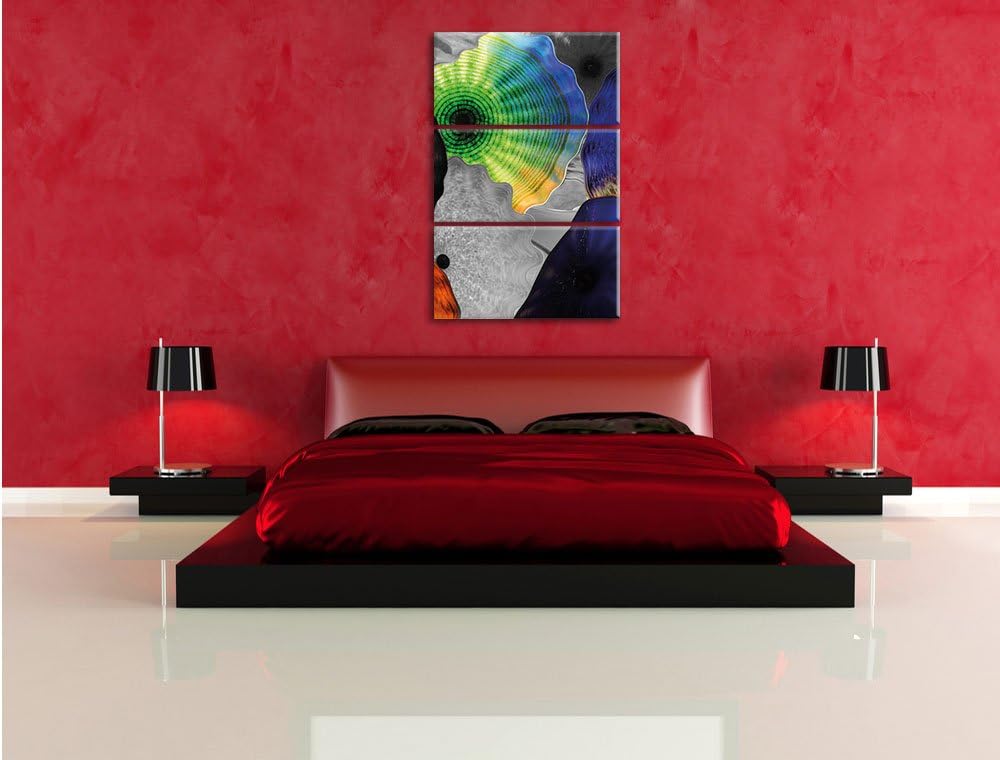 Pixxprint beeindruckender Quallen Schwarm als Leinwandbild/Grösse: 3 Teilig (120x80) cm/Wandbild/Kun