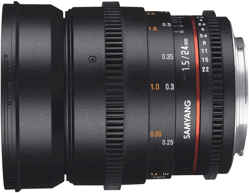 SAMYANG 13024T1.5F T1.5 VDSLR ED UMC II Objektiv für Anschluss Fuji X (24mm), für Anschluss Fuji X