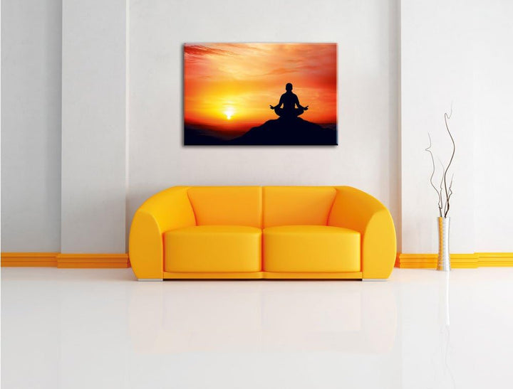 Dark Meditation im SonnenuntergangFormat: 100x70auf Leinwand, XXL riesige Bilder fertig gerahmt mit