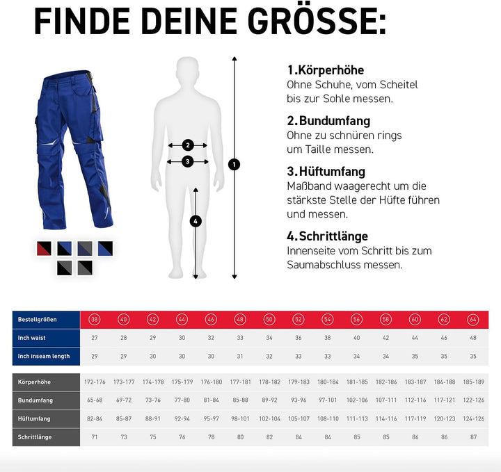 KÜBLER Workwear KÜBLER Pulsschlag Arbeitshose, Herren-Arbeitshose aus Mischgewebe, Arbeitshose mit K