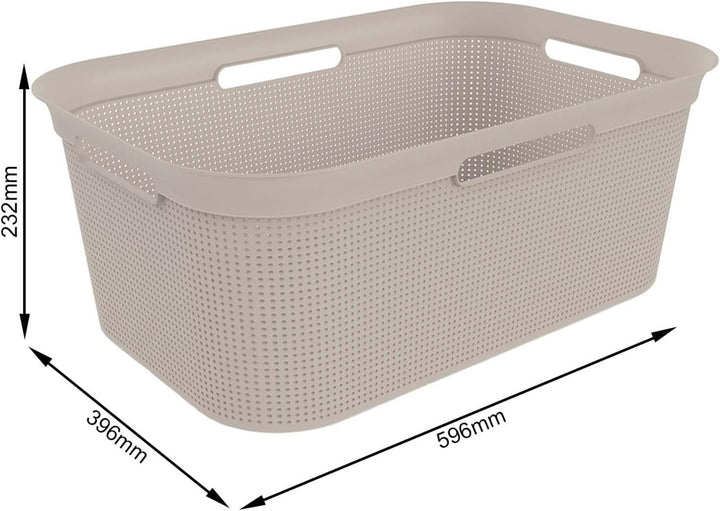 Rotho Brisen Wäscheset 2tlg. 50l, 41l, Kunststoff (PP) BPA-frei, cappuccino, 50l, 41l Beige, Beige