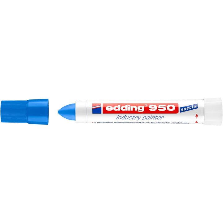 edding 950 Industrie Pastenmarker - blau - 10 Stifte - Rundspitze 10 mm - Marker zum Beschriften von