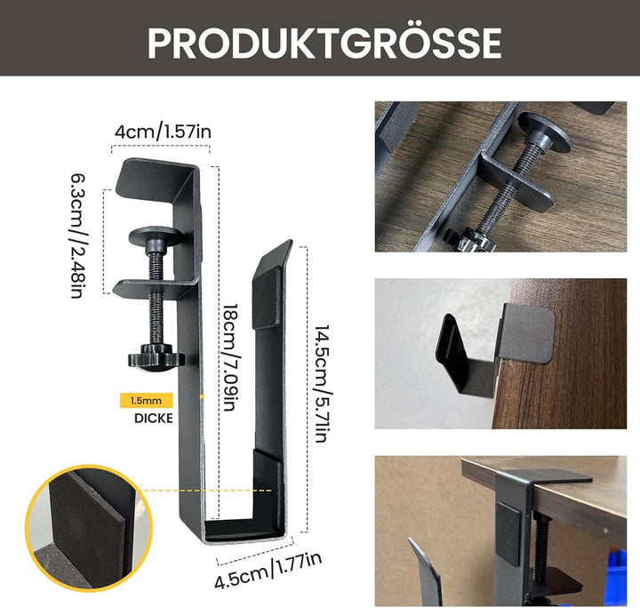 Verstellbarer Unter-Schreibtisch-Laptophalter, Metall Hängende Untershelf-Klemme, Bohrloser Laptop-O