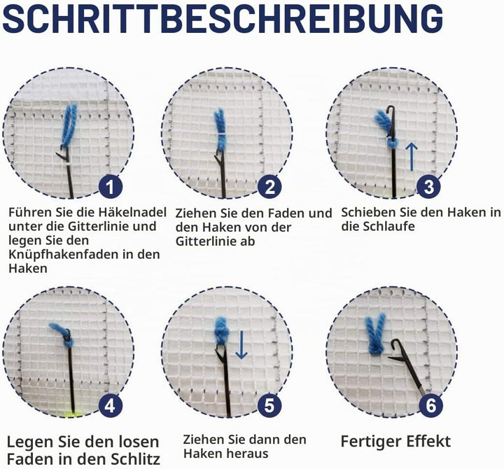 ROCKY&amp;CHAO Knüpfteppich Zum Selber knüpfen, Knüpfsets Latch Hook Kit Selbst Knüpfen Set für Kinder u