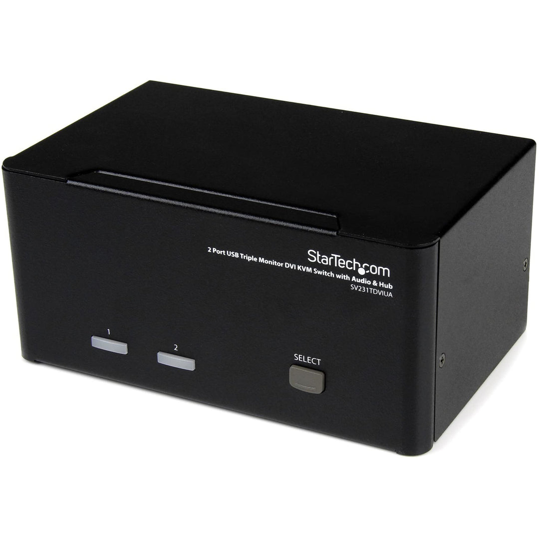 StarTech.com 2 Port Dreifach Monitor DVI USB KVM Switch mit Audio und USB 2.0 Hub - Tripel Monitor K