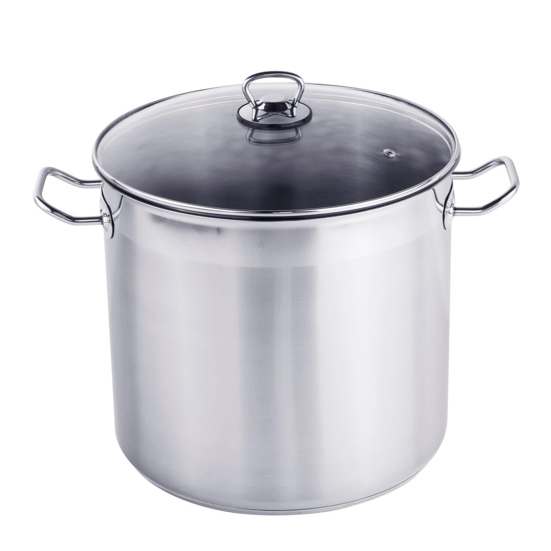 XXL Profi Universalkochtopf Suppentopf Jumbotopf Ø 28x25cm, 15 Liter, ca. 3 kg, Silber - für alle He