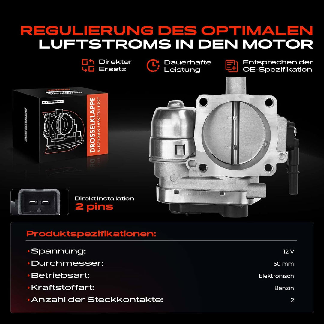 Frankberg Drosselklappe Drosselklappenstutzen für C8 EA EB 406 8B 8C 8E/F 407 6C 6D 607 9D 9U 807 E