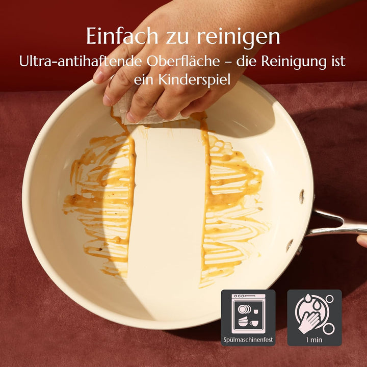 UUKRAVE Pfanne Induktion 28cm, Antihaft Beschichtung Keramikbeschichtung Bratpfannen, Antihaft-Pfann