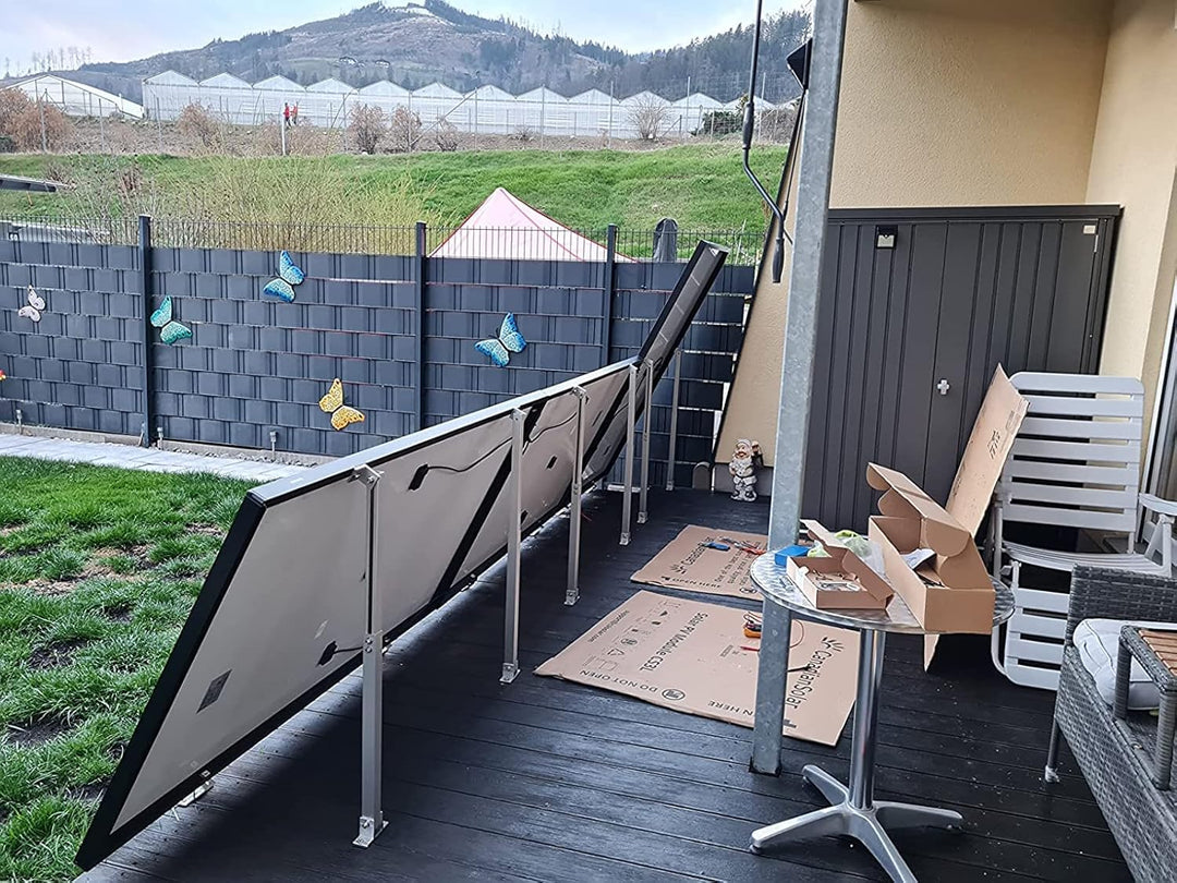 Solarmodul Halterung, 2 Sets Halterung Balkonkraftwerk Montageset Extra Länge 52CM-104CM, Aufständer