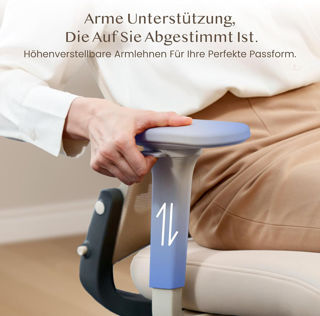 FLEXISPOT Ergonomischer Bürostuhl, Foldex, klappbarer Bürostuhl für Kleine Räume mit Lendenwirbelstü