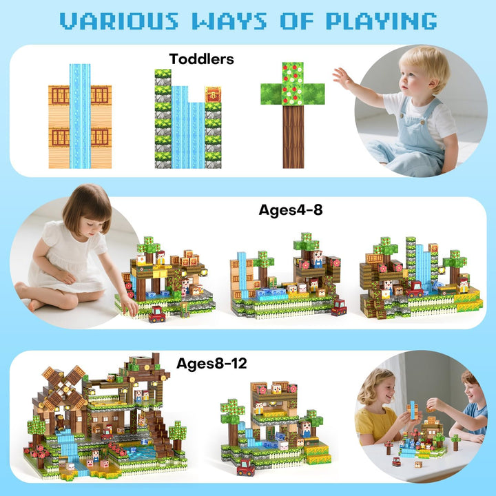 Magnetische Bausteine, Magnetische Bauklötze 150 PCS für 3+ Jahre, Magnetic Blocks Spielzeug-Sets fü