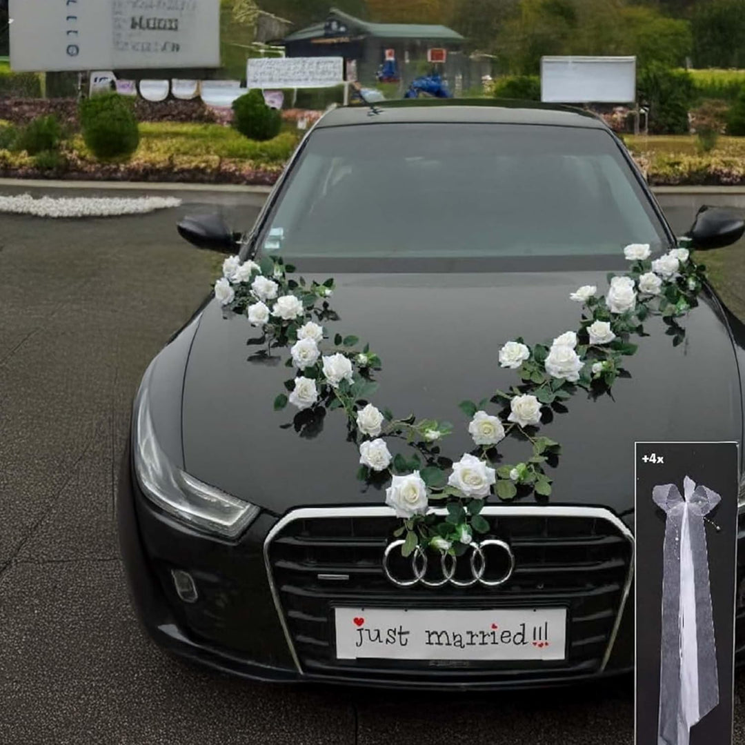 Rosen Girlande Braut Paar Rose Deko Dekoration Autoschmuck Hochzeit Car Auto Wedding ®Auto-schmuck D