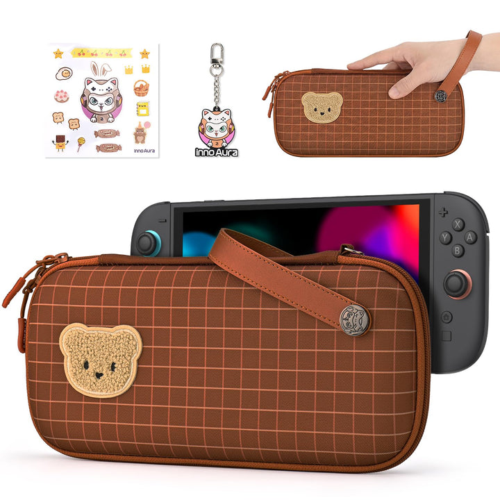 innoAura Switch 2 Tasche, Ultradünne Switch 2 Hülle für Switch 2 Konsole, 900D Filzstruktur, 9 Spiel