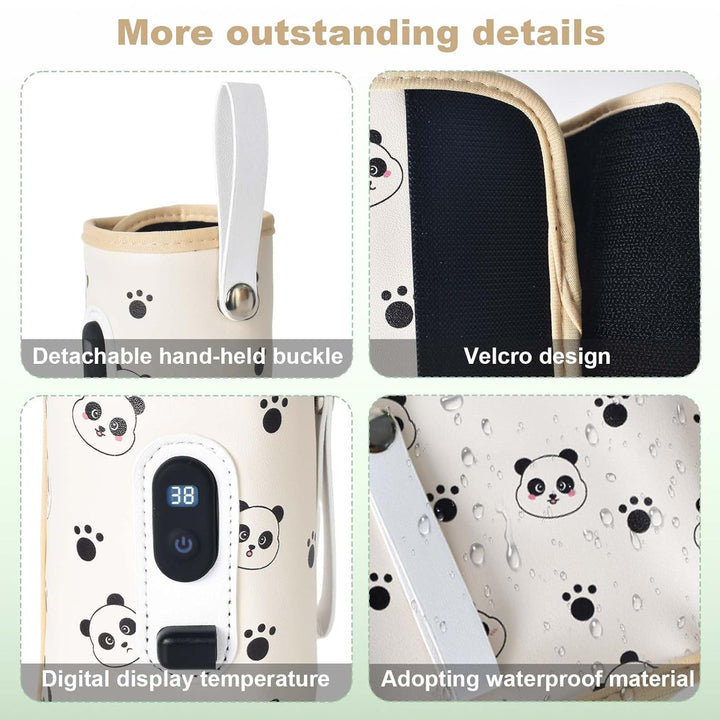 USB Tragbarer Babyflaschenwärmer mit LCD Display, Flaschenwärmer Baby Temperatur, Hält Flüssigkeiten