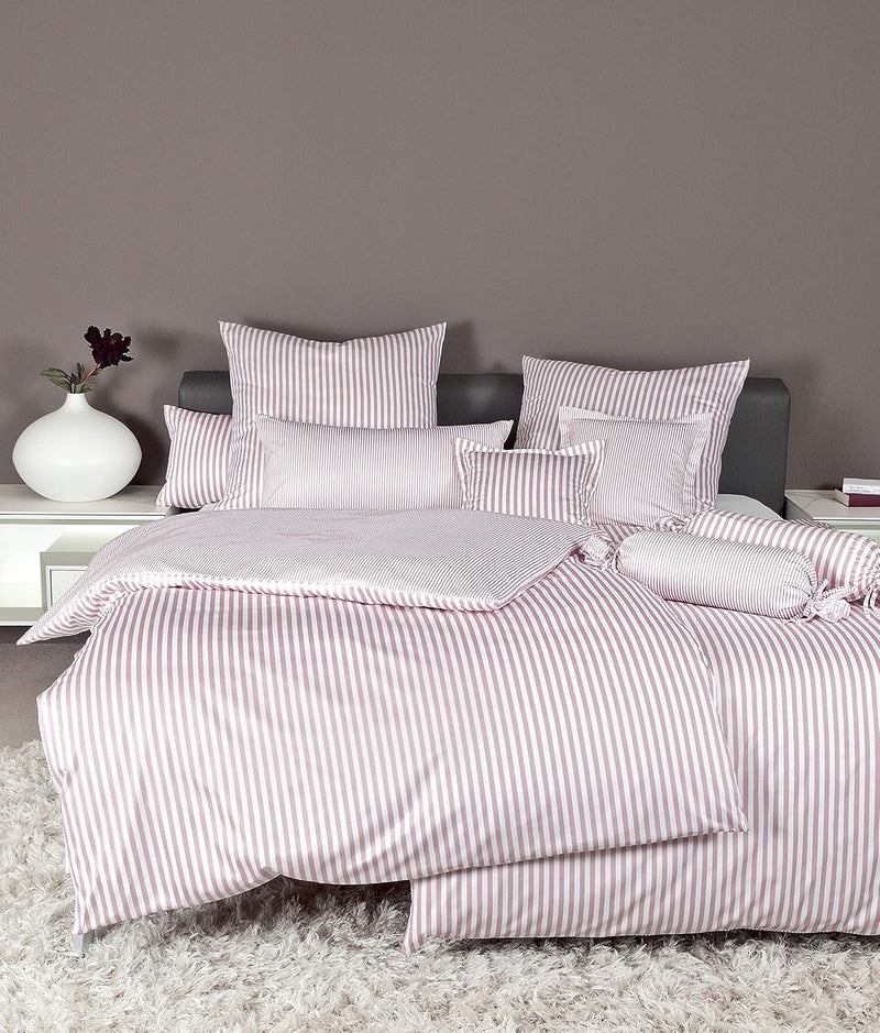 Janine 3912 Mako Seidensatin Wendebettwäsche modernclassic 155x200 cm + 80x80 cm kreiderose 155 cm x