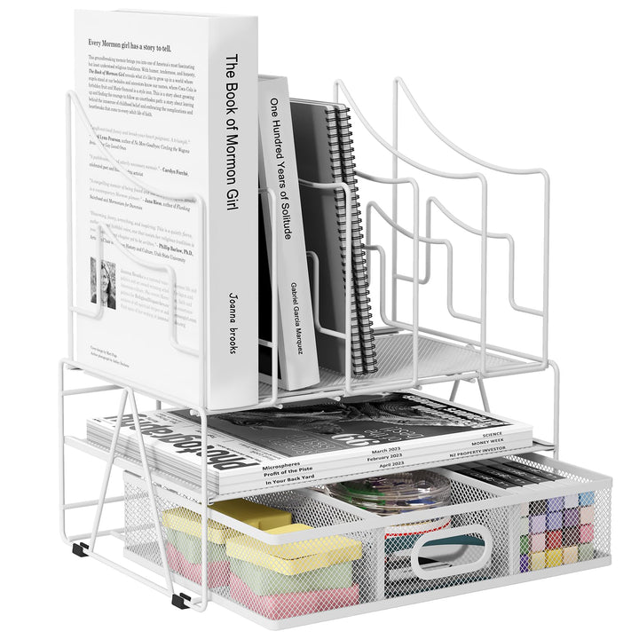 EasyPAG 6 Fächer A4 Metall Büro Schreibtisch Organizer Dokumentenhalter Aktenablage Zeitschriftenhal