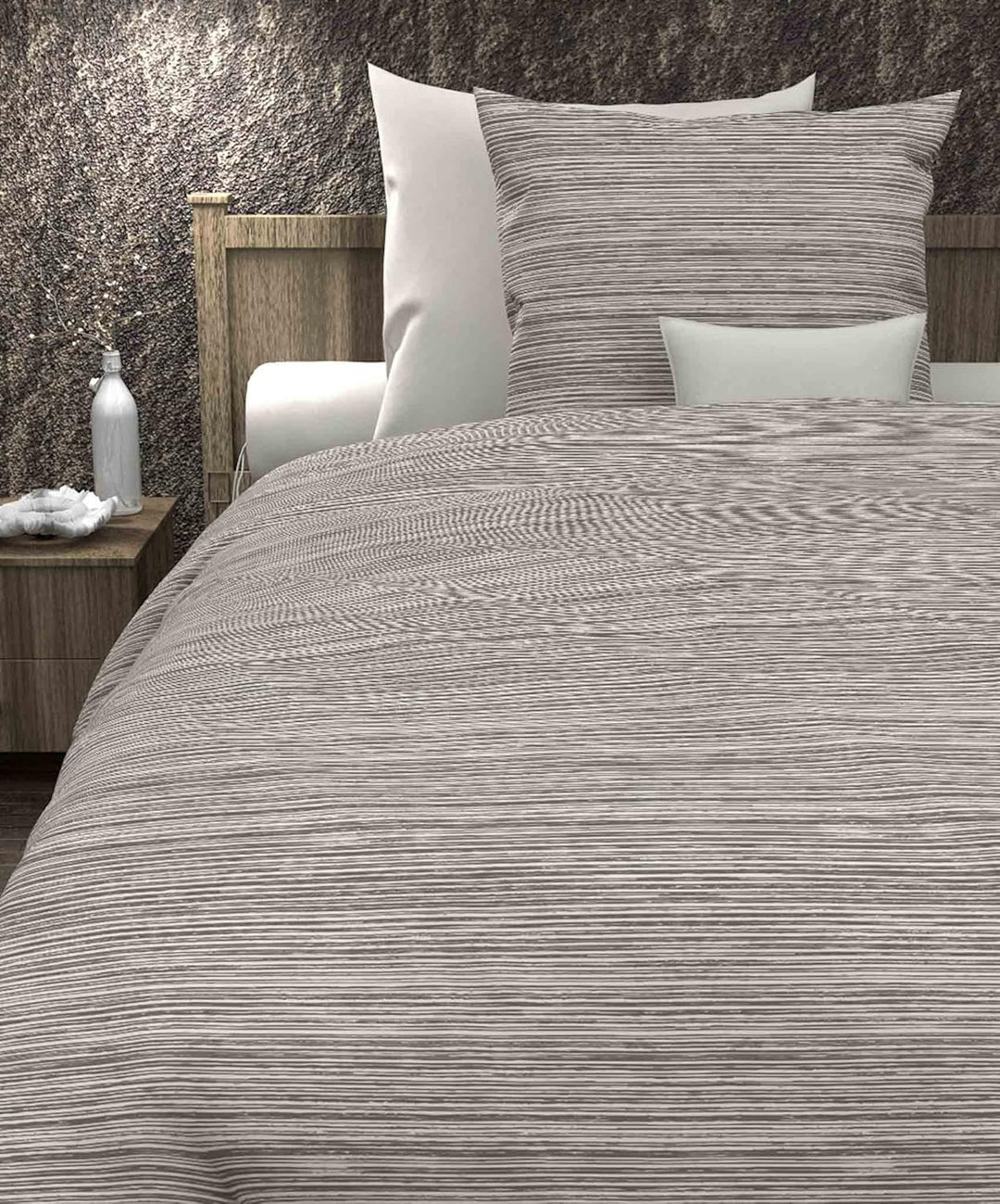 Heckett Lane Bettwäsche 100% Baumwolle Chris 135x200 (80x80) Taupe