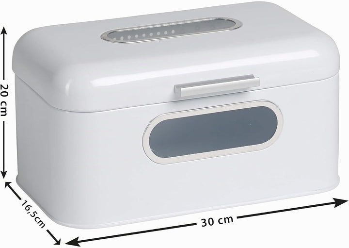 Echtwerk Brotkasten, Retro-Brotbox aus Metall mit Sichtfenster, Platzsparende Aufbewahrungsbox, Brot