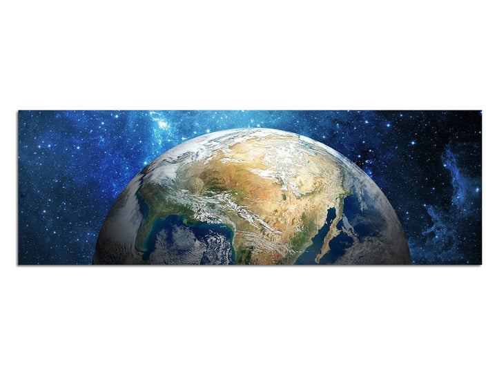 Paul Sinus Art Panoramabild auf Leinwand und Keilrahmen 150x50cm Weltall Planet Erde Galaxie