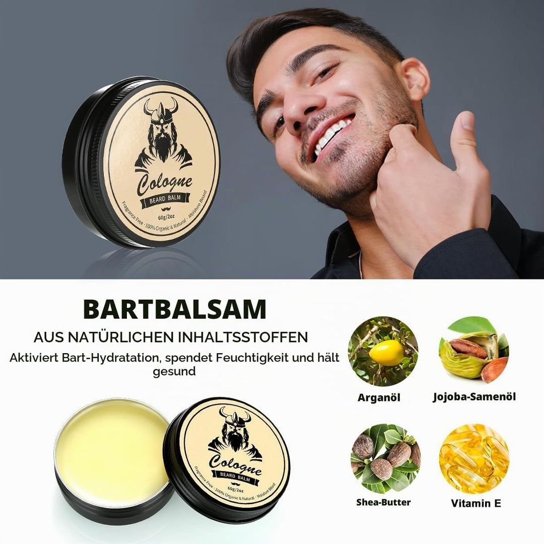 EXREIZSTBartpflege Set für männer, Bartpflege Set,mit 2 Bartöl BartbalsamBartkammBartbürsteBartschab