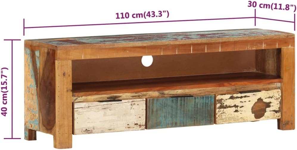 vidaXL TV Schrank mit 1 Fach 3 Schubladen Lowboard TV Möbel Tisch Board Sideboard Fernsehtisch Ferns