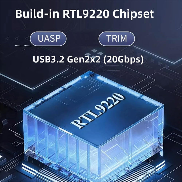 Xiwai 20 Gbit/s USB-Adapter-Lesegerät Typ-C USB 3.2 USB4 auf M-Key M.2 NGFF NVME SATA SSD PCBA Gehäu