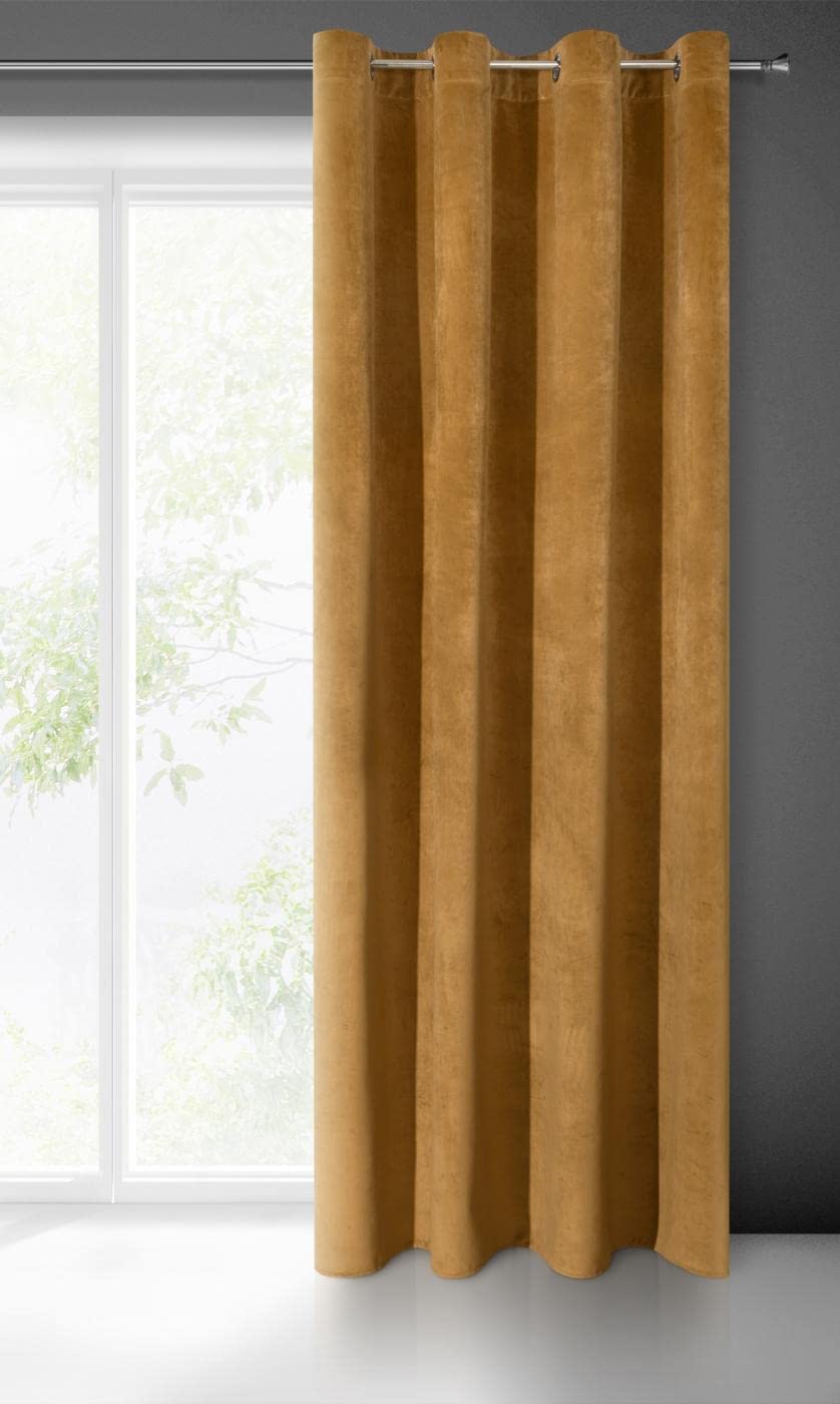 Eurofirany Villa Vorhang Samt Velvet Weich 10 Ösen-1 Stk. Edel Gardine Dick 290 g/m2 Elegant Glatt E