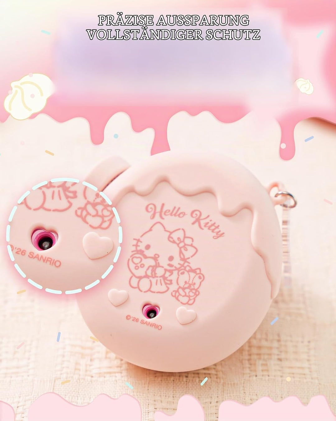 Kuitmor Sweetheart Chocolate Silikonhülle kompatibel mit Tamagotchi Paradise, weiche Schutzhülle mit