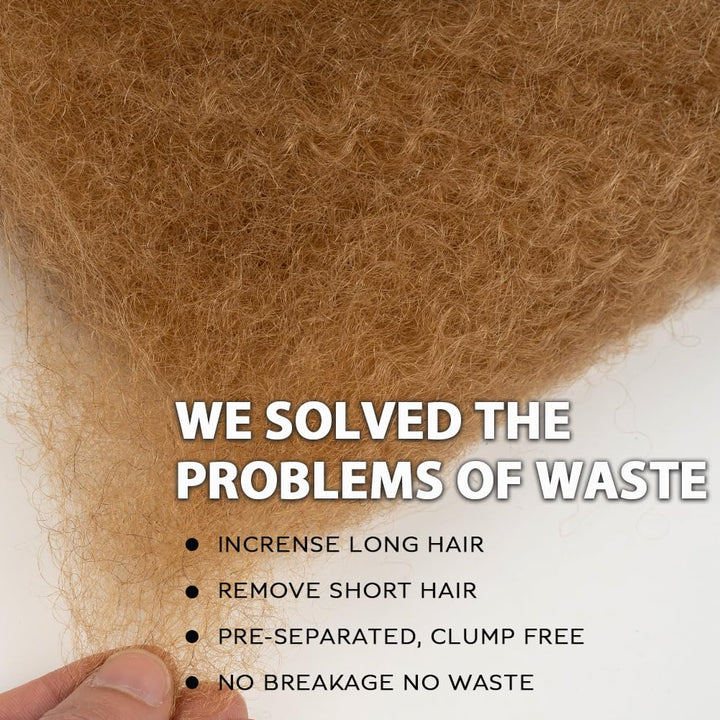 FASHION IDOL Afro Kinkys Bulk Echthaar für Dreadlock Extensions 40CM 1 Pack 50 Gramm Medium Gold Rep