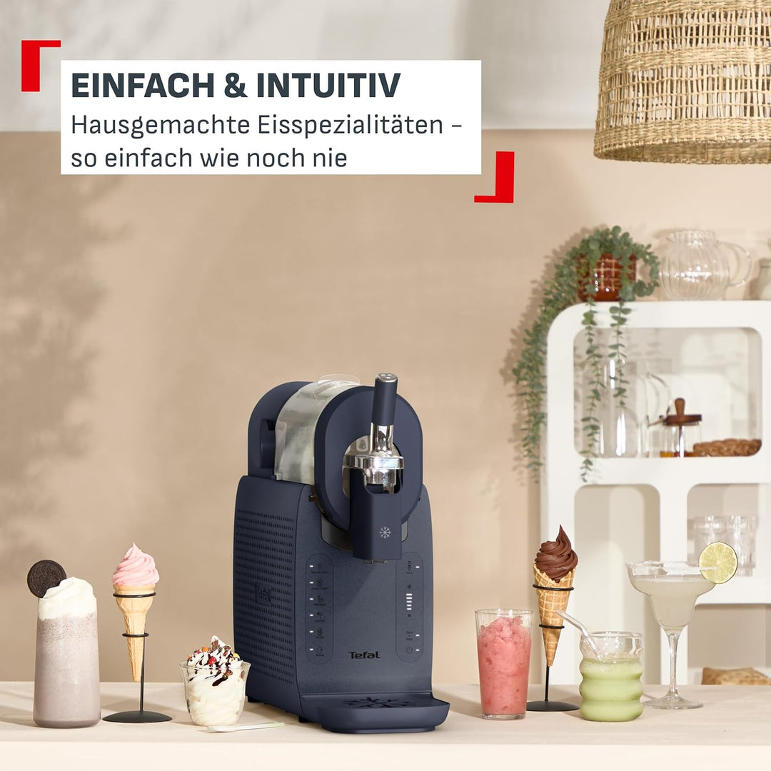 Tefal Freezi Instant Softeis- & Slushmaschine, inkl. 2 Eisbehälter, 5 Automatikprogramme, automatisc