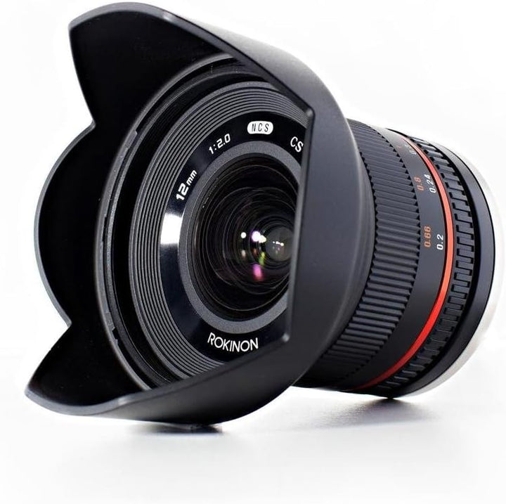 Rokinon RK12M-E RK12M-E, F2.0 NCS Ultra-Weitwinkelobjektiv, Sony E-Mount (NEX) schwarz Nur Objektiv,
