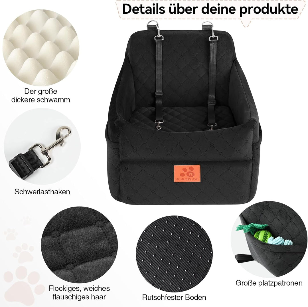 Hunde-Autositz für kleine/mittlere Hunde, Hundeautositz mit Dicker Polsterung unter 35 Pfund, Abnehm