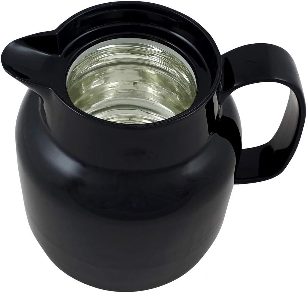 Helios Mondo Kunststoff-Isolierkanne mit Teesieb, Schwarz, 14.2 x 13.6 x 19.3 cm 14.2 x 13.6 x 19.3