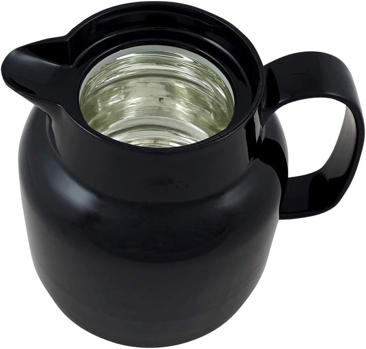 Helios Mondo Kunststoff-Isolierkanne mit Teesieb, Schwarz, 14.2 x 13.6 x 19.3 cm 14.2 x 13.6 x 19.3