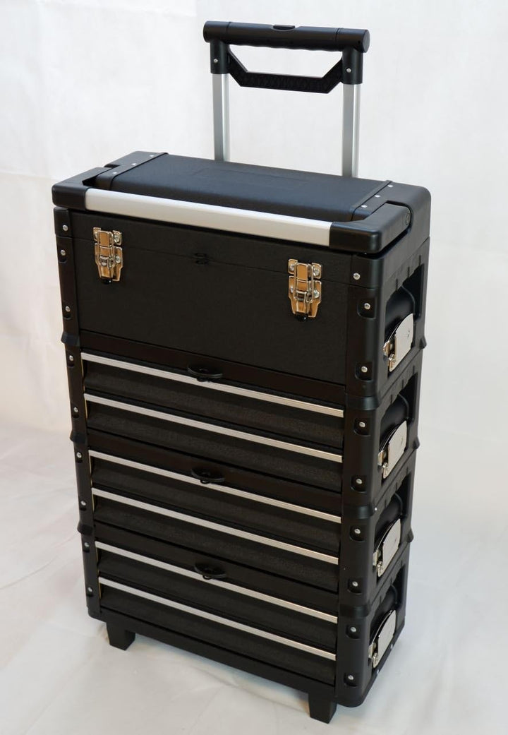 ASS Metall Werkzeugtrolley Werkstattwagen XXL Type: B3-B BLACK EDITION schwarz mit Schubladenverrieg