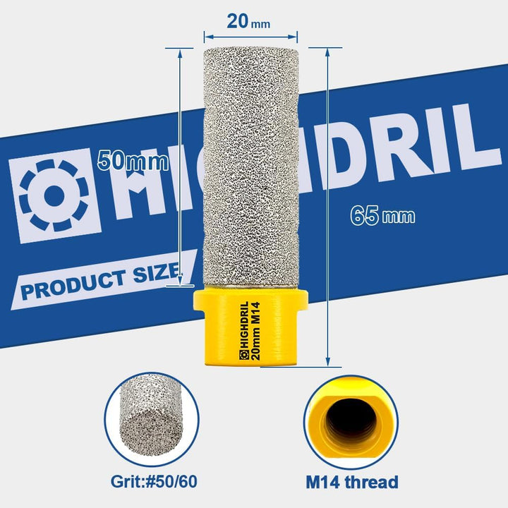 Diamant Fingerfräser Durchmesser,HIGHDRIL 2 Stück 20mm M14 Gewinde Vergrösserung Vorhandener Löcher