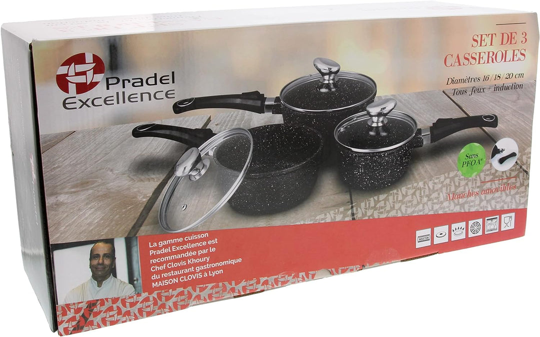 Pradel Excellence, Töpfe 16/18/20 cm, für alle Herdarten