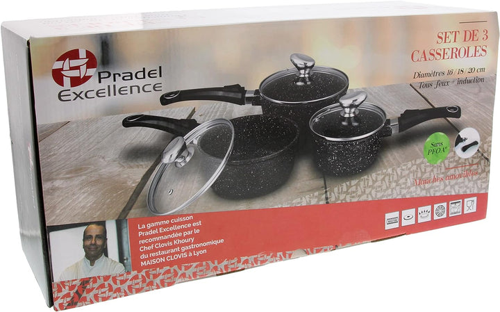 Pradel Excellence, Töpfe 16/18/20 cm, für alle Herdarten