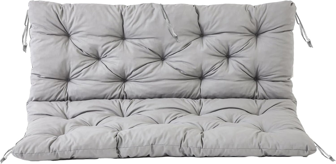 Ambientehome HANKO - Gepolstertes Kissen mit Rückenlehne für 3-Sitzer-Gartenbank, Grau, 150 x 98 x 8