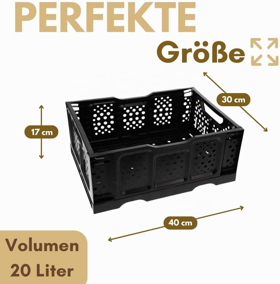 GarPet 2er Set Klappbox Klappkiste Einkaufskorb faltbar Einkaufkiste klappbar Kiste Stapelbox Stabil