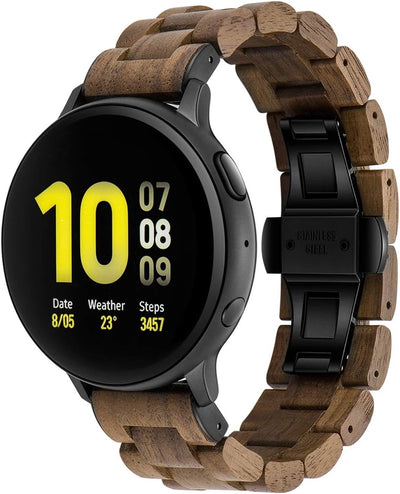 AIYIBEN Holzarmband 20mm kompatibel mit Samsung Galaxy Watch 42mm/Active/Active 2(40mm/44mm), Holzar