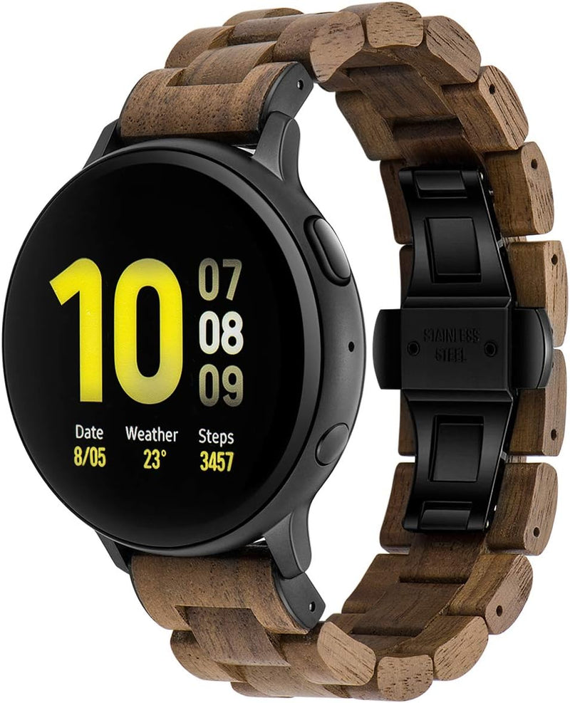 AIYIBEN Holzarmband 20mm kompatibel mit Samsung Galaxy Watch 42mm/Active/Active 2(40mm/44mm), Holzar