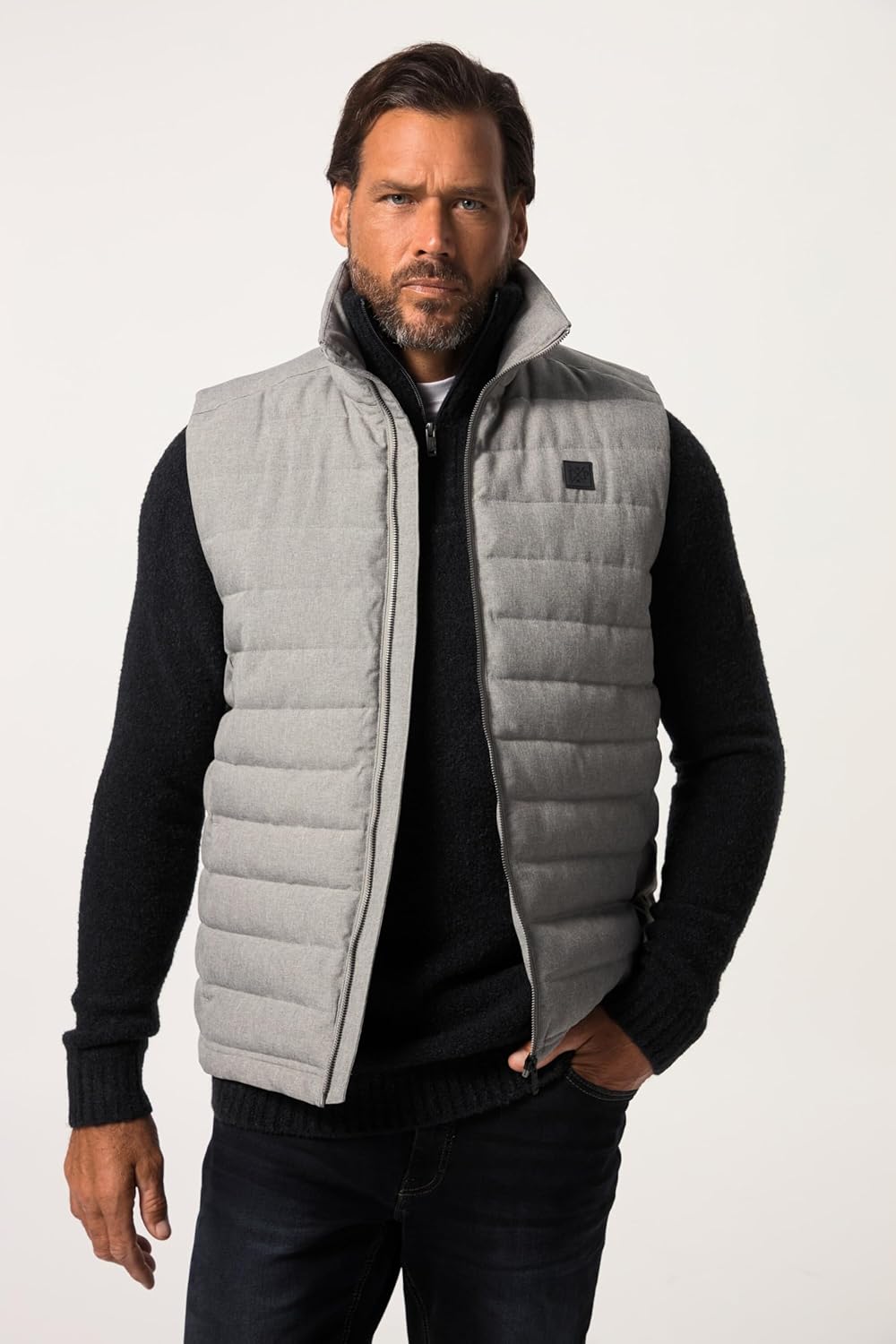 JP 1880 Herren grosse Grössen Übergrössen Menswear L-8XL Steppweste, Outdoor, Stehkragen, Zipper 818