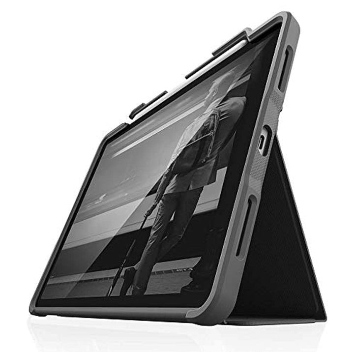 STM Bags Dux Plus Case Folio Schutzhülle für Apple iPad Air 10,9" (2022 &amp; 2020) - schwarz/transparen