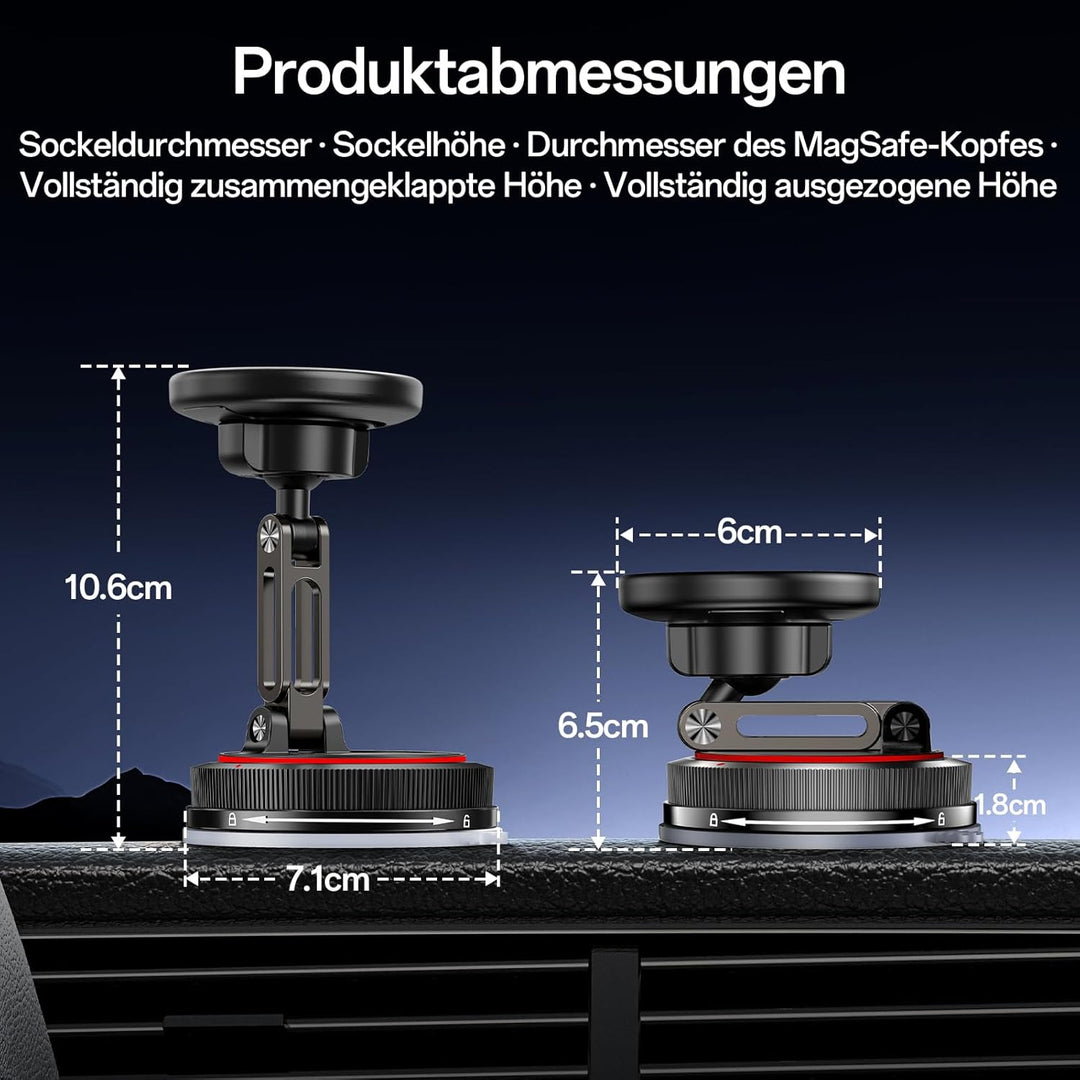 SYNCWIRE Magnetische Auto Handyhalterung für MagSafe [2-Achsen Design], Nano Klebegel + Saugnapf für