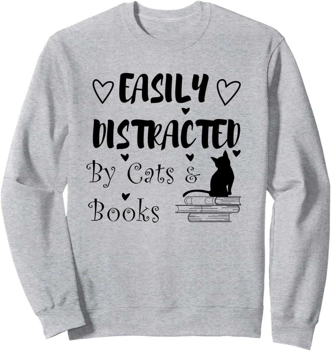 Gemütliche Katze Buch Lesen Kätzchen Sweatshirt